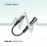 Green Lion Earphone Adapter Ligthening to 3.5mm Jack 12cm Black - GNEARADLTAUXBK