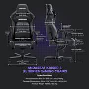 Anda Seat Kaiser 4 PVC Gaming Chair XL Black - AD12YDDC-XLL-20-B-PV/C