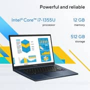 ASUS Vivobook 14 (2023) Laptop - 13th Gen / Intel Core i7-1355U / 14inch FHD / 512GB SSD / 12GB RAM / Shared IntelUHD Graphics / Windows 11 Home / English Keyboard / Quiet Blue / International Version - [X1404VA-I712512]