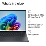 HP OmniBook X Flip 2-in-1 Convertible (2024) Laptop - 2nd Series / Intel Core Ultra 7-256V / 16inch 2K / 1TB SSD / 16GB RAM / 8GB Intel Arc 140V Graphics / Windows 11 Home / English Keyboard / Eclipse Grey / International Version - [16-AS0023DX]