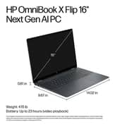 HP OmniBook X Flip 2-in-1 Convertible (2024) Laptop - 2nd Series / Intel Core Ultra 7-256V / 16inch 2K / 1TB SSD / 16GB RAM / 8GB Intel Arc 140V Graphics / Windows 11 Home / English Keyboard / Eclipse Grey / International Version - [16-AS0023DX]