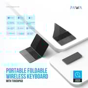 Pawa Portable Foldable Wireless Keyboard With Touchpad Grey - PW-PKW2T5F2