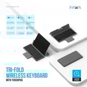Pawa Tri-Fold Wireless Keyboard With Touchpad Grey - PW-PKW2T5F1