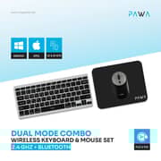 Pawa Dual Mode Wireless Keyboard & Mouse Set Grey/Black - PW-KWMW2T1
