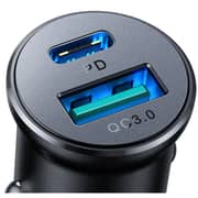 Joyroom mini Metal Car Charger 30W A+C - Black - JR-CCN05
