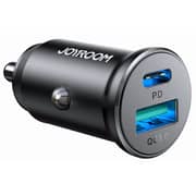 Joyroom mini Metal Car Charger 30W A+C - Black - JR-CCN05