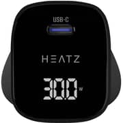 Heatz Gan Digital Display Adapter 30W with Type C to C Cable Black - ZA17