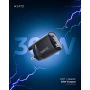 Heatz Gan Digital Display Adapter 30W with Type C to C Cable Black - ZA17