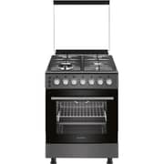 Daewoo 4 Burner Gas Cooker 60cm Silver/Black - DGC-S664PSI