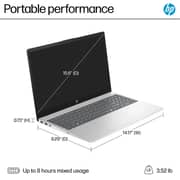 HP (2023) Laptop - 13th Gen / Intel Core i3-1315U / 15.6inch HD / 256GB SSD / 8GB RAM / Shared Intel UHD Graphics / Windows 11 Home / English Keyboard / Natural Silver / International Version - [15-FD0123DX]