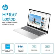 HP (2023) Laptop - 13th Gen / Intel Core i3-1315U / 15.6inch HD / 512GB SSD / 8GB RAM / Shared Intel UHD Graphics / Windows 11 Home / English Keyboard / Natural Silver / International Version - [15-FD0123DX]