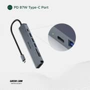 Green Lion 7-in-1 USB-C Hub Grey - GN7N1CHUBGY