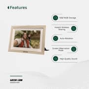 Green Lion Digital Picture Frame 10.1Inch Wooden - GNDGPICFRM