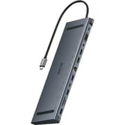 Green Lion 12-in-1 4K HDMI Ethernet USB-C Hub Grey - GN12N1CHUBGY