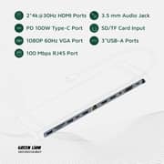 Green Lion 12-in-1 4K HDMI Ethernet USB-C Hub Grey - GN12N1CHUBGY