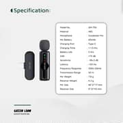 Green Lion 3-in-1 Wireless Microphone Black - GNGM75XMICBK