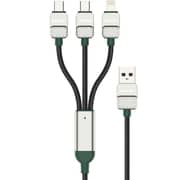 Green Lion 3-in-1 USB Cable 1.2m Black - GN3N1EACGNBK