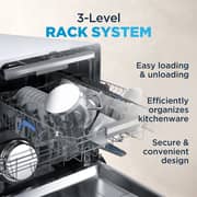 Midea Free Standing Dishwasher - WQP15-W7633D(SS)-GCC