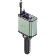 Green Lion Retractable Car Charger 90W Green - GNRCC90WGN