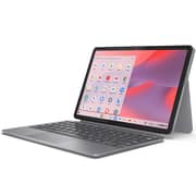 Lenovo Chromebook Duet 11M889 2-in-1 (2024) Laptop - MediaTek Kompanio 838 / 10.95inch WUXGA / 128GB SSD / 8GB RAM / Arm Mali-G57 MC3 GPU / ChromeOS / English Keyboard / Luna Grey / International Version - [83HH0001US] + Inbox Folio Stand + Folio Keyboard