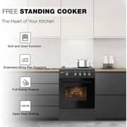 Nikai 4 Burner Gas Cooker 50x55cm Black - U3110NBFS