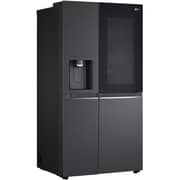 LG Side By Side InstaView Refrigerator 635L Matte Black - GC-X257CQEW