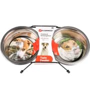 Flamingo Duo Twin Feeder Set 16cm Red/Black (Pack of 1pc) - 1245783100048