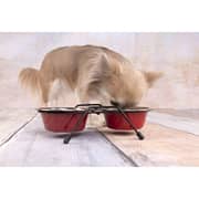 Flamingo Duo Twin Feeder Set 16cm Red/Black (Pack of 1pc) - 1245783100048