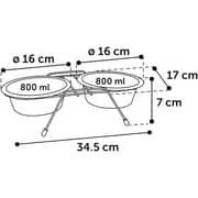 Flamingo Feeder Double Dog Bowl 800ml 16cm (Pack of 1pc) - 2017214150117