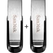 Sandisk Ultra Flair Flash Drive USB 3.0 64GB Black - SDCZ73064GG46 + Ultra Flair Flash Drive USB 3.0 64GB