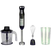 Hervy Proact Hand Blender Set, 1000W, Stainless Steel Body, Kibbeh Bowl, Mixing Bowl, Egg Beater, Whisk - Black