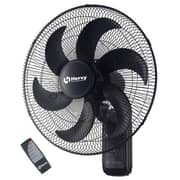 Hervy WF-001 Wall Fan 18 Inches , 75W, 6 Blades, Copper Motor, Timer, Remote Control, Black
