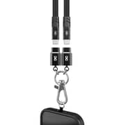 Infinyty 2-in-1 Lanyard /Type C to C Braided Cable 1m Black - MWLY02B