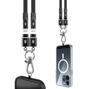 Infinyty 2-in-1 Lanyard /Type C to C Braided Cable 1m Black - MWLY02B