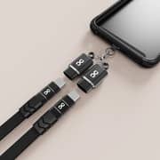 Infinyty 2-in-1 Lanyard /Type C to C Braided Cable 1m Black - MWLY02B