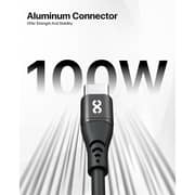 Infinyty NextGen Silicone Fast USB C to C Cable 2m Black - MWSLCCB2