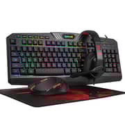Redragon 4-in-1 Combo Mouse Keyboard Headset Mouse Pad Black - S101-BA-2