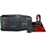 Redragon 4-in-1 Combo Mouse Keyboard Headset Mouse Pad Black - S101-BA-2