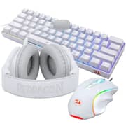 Redragon 3-in-1 Gaming Mouse Headset & Key Board White - S129W