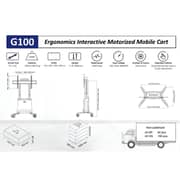 Nb Ergonomic Motorized Adjustable TV Cart 75 - 120 Inches White - NBER-G100