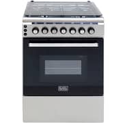 Black and Decker Free Standing 4 Burner Gas Cooker 60cm Inox - BXOFG604.002PZOX