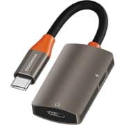 Porodo Audiolink Duo USB-C To Dual USB-C Adaptor 90mm Black/Orange - PDETK15BKOG