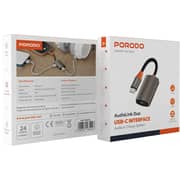 Porodo Audiolink Duo USB-C To Dual USB-C Adaptor 90mm Black/Orange - PDETK15BKOG