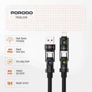 Porodo 4-In 1-Charging Cable 1m Black - PDCBL2226