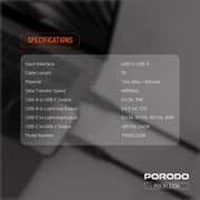 Porodo 4-In 1-Charging Cable 1m Black - PDCBL2226