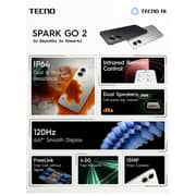 Tecno Spark Go 2 4G 128GB 4GB RAM Titanium Grey Dual Sim Smartphone