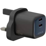 Levelo Vero GaN Double Port Adapter Black/Blue - LVLVRO45WCCBKBL