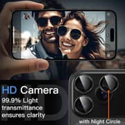 FITIT Tempered Glass Camera Lens Protector for iPhone 17 Pro / Pro Max, Black