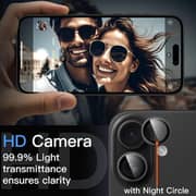 FITIT Tempered Glass Camera Lens Protector for iPhone 17/17 Air, Black