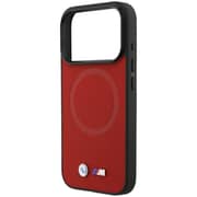 BMW MagSafe Full Wrapped Leather Case Red iPhone 17 Pro - BMOHMP17L25PFWSMR